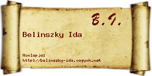 Belinszky Ida névjegykártya